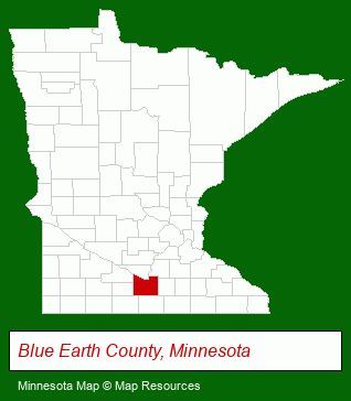 Minnesota map, showing the general location of Old Main Village Retirement Community