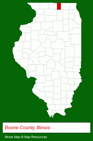 Illinois map, showing the general location of Four Seasons Manufactured Housing Community