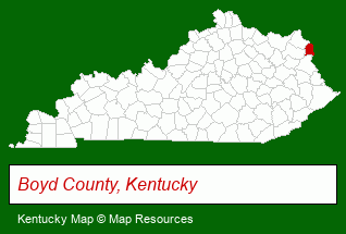 Kentucky map, showing the general location of Ross Realty Inc