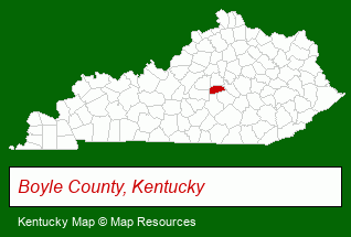 Kentucky map, showing the general location of Century 21