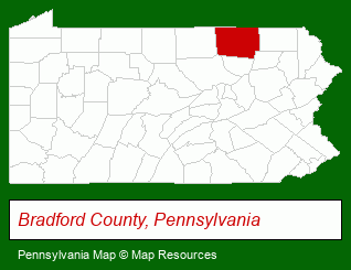 Pennsylvania map, showing the general location of Riverside Acres Campground