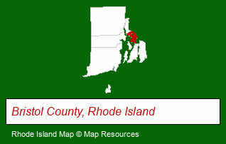 Rhode Island map, showing the general location of Century 21