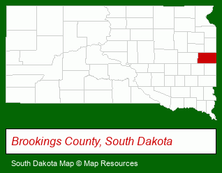 South Dakota map, showing the general location of Countryside Estates & Villa