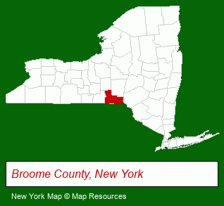 New York map, showing the general location of Greater Binghamtom Associates Realtors