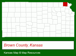 Kansas map, showing the general location of Barnes Realty