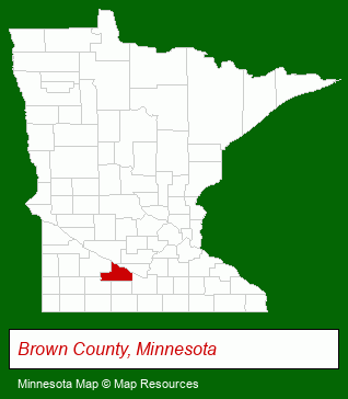 Minnesota map, showing the general location of St John Lutheran Home