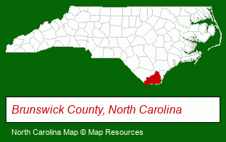 North Carolina map, showing the general location of Carolina Plantations Real Estate