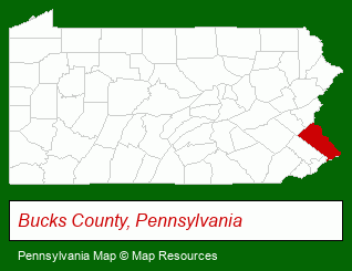 Pennsylvania map, showing the general location of Country Structures