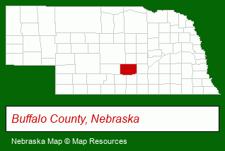 Nebraska map, showing the general location of Kearney Realty