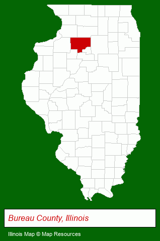Illinois map, showing the general location of Greenfield Retirement Home