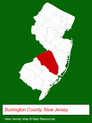 New Jersey map, showing the general location of Pine View Terrace