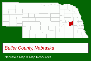 Nebraska map, showing the general location of St Joseph's Court