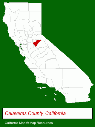 California map, showing the general location of Sierra Vacation Rentals