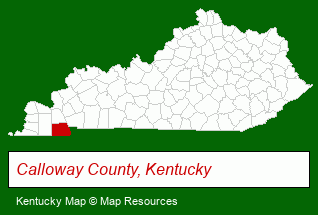 Kentucky map, showing the general location of Kopperud Realty