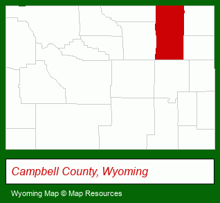 Wyoming map, showing the general location of RE Max Professionals