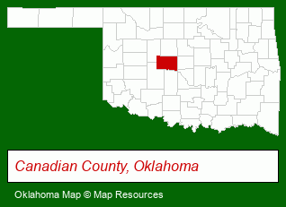Oklahoma map, showing the general location of Clayton Homes