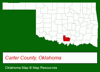 Oklahoma map, showing the general location of Ardmore City Park Department