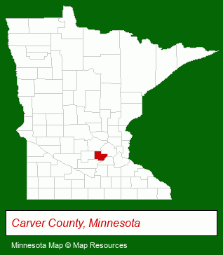 Minnesota map, showing the general location of Hartman Communities
