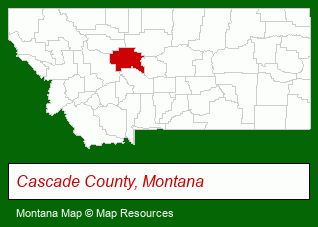 Montana map, showing the general location of Montana Federal Credit Union