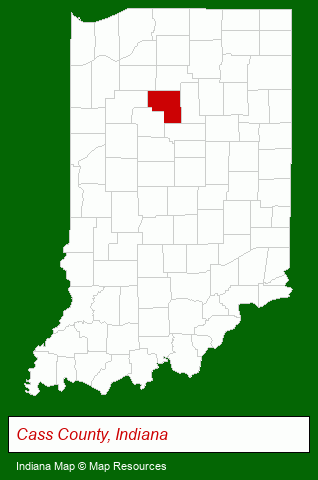 Indiana map, showing the general location of Brown Enterprises