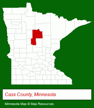 Minnesota map, showing the general location of Lake Country Properties