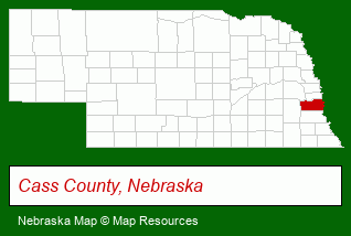 Nebraska map, showing the general location of Louisville Care Center