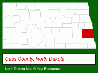 North Dakota map, showing the general location of Cityscapes Development LLC