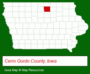 Iowa map, showing the general location of Clear Lake Cottages