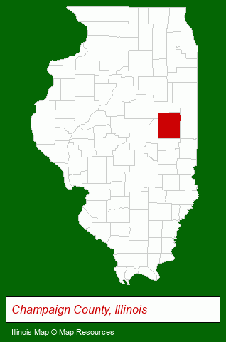 Illinois map, showing the general location of Webber & Thies