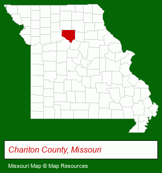 Missouri map, showing the general location of Chariton Park Health Care Center