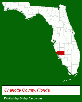 Florida map, showing the general location of Charlotte Development Corporation