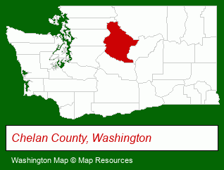 Washington map, showing the general location of Chelan Parks & Recreation