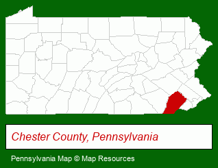 Pennsylvania map, showing the general location of Country Fresh Mushroom Company