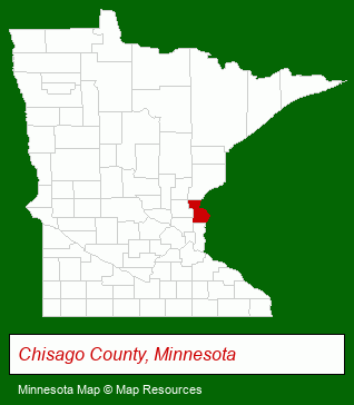 Minnesota map, showing the general location of Woodlund Homes