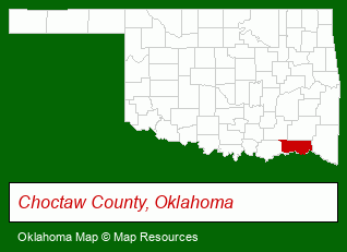 Oklahoma map, showing the general location of Red River Farmers Cooperative