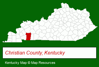 Kentucky map, showing the general location of Coldwell Banker