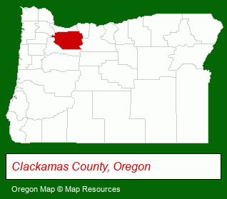 Oregon map, showing the general location of Cabins Creekside at Welches