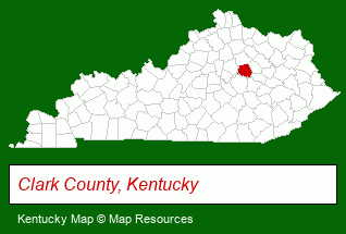 Kentucky map, showing the general location of Mary C Rose Brooks Place