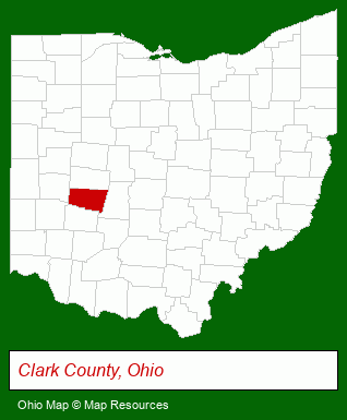 Ohio map, showing the general location of Reiter Dairy LLC