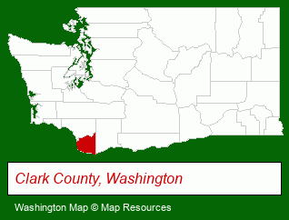 Washington map, showing the general location of Millennium Farms
