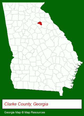 Georgia map, showing the general location of Athens Classic Properties Inc