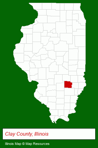 Illinois map, showing the general location of Clay County State Bank