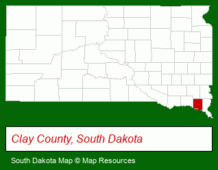 South Dakota map, showing the general location of Girard Auction & Machinery