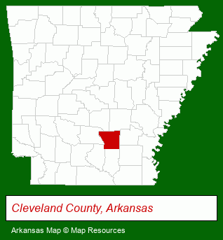 Arkansas map, showing the general location of Rison Financial Center