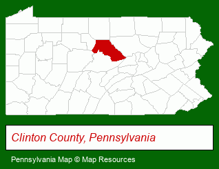 Pennsylvania map, showing the general location of LUGG & LUGG