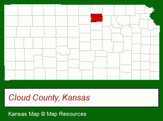 Kansas map, showing the general location of Peoples Exchange Bank