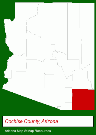 Arizona map, showing the general location of Cave Creek Ranch