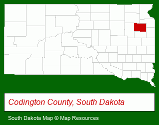 South Dakota map, showing the general location of Real Estate Rentals