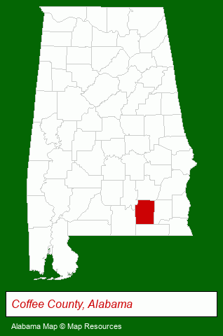 Alabama map, showing the general location of Coldwell Banker Prestige