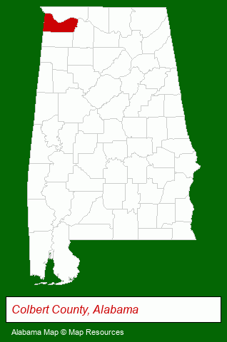 Alabama map, showing the general location of Heritage Acres RV Park